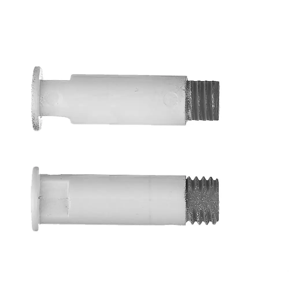 Zwei weiße Kermi Aufhängebolzen, Wandabstand 98 - 112 mm.